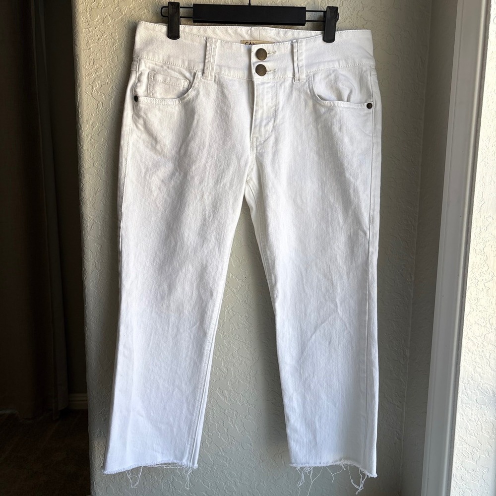 CAbi White Cropped Ankle Jeans